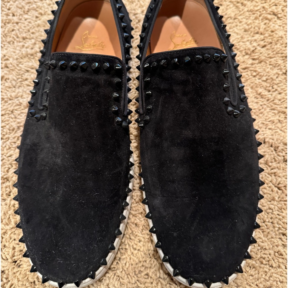 Men’s Christian Louboutins slip on spike sneaker, size 44 (USA 11)
